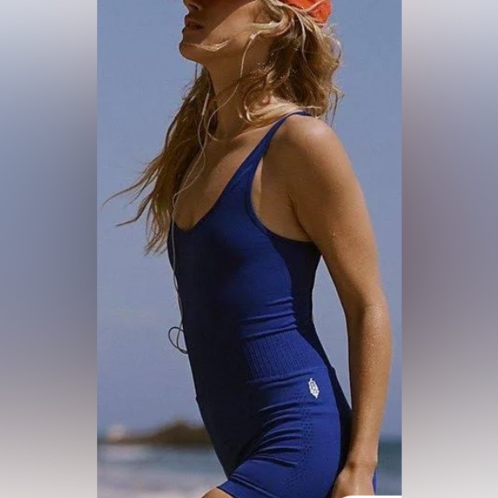 Free People Movement by Free People Good Karma Runsie Size M-L Cobalt Blue 🏃‍♀️